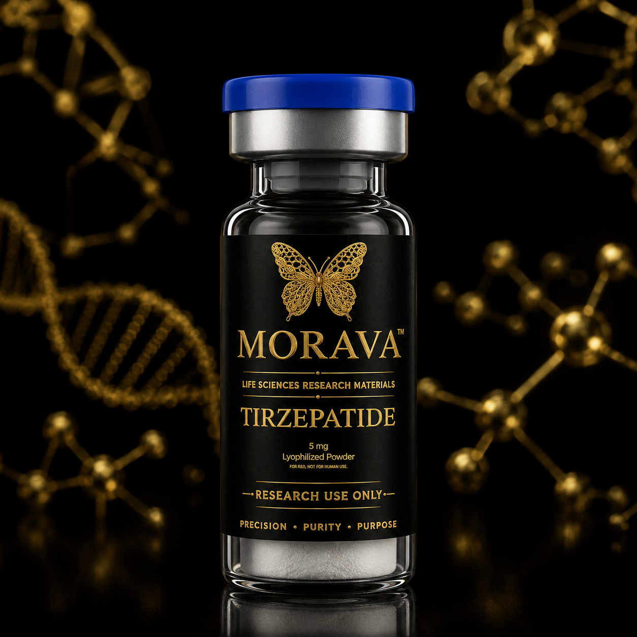 MORAVA Tirzepatide 5 mg lyophilized powder research vial