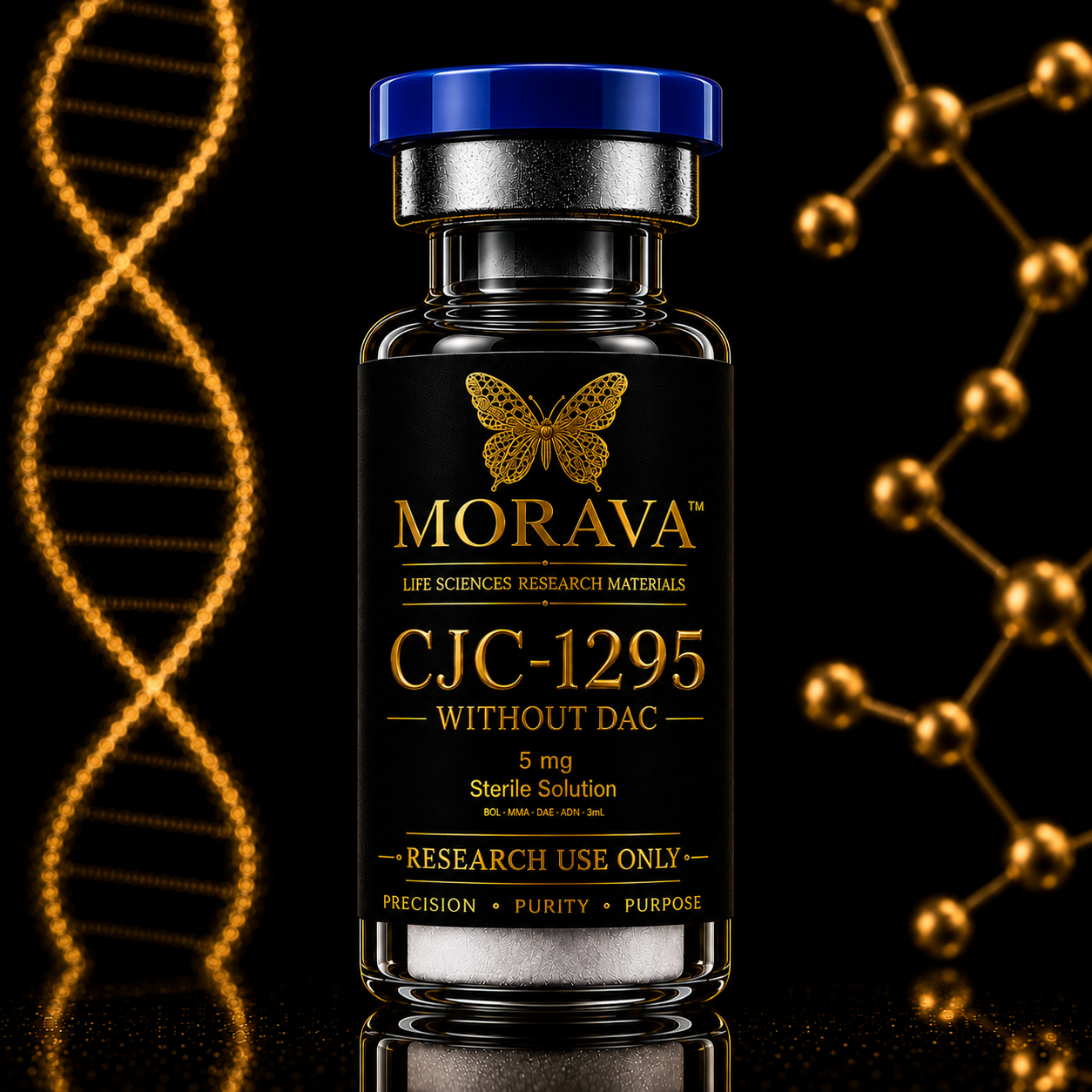 CJC-1295 without DAC 5 mg lyophilized powder in a 3 mL MORAVA research vial