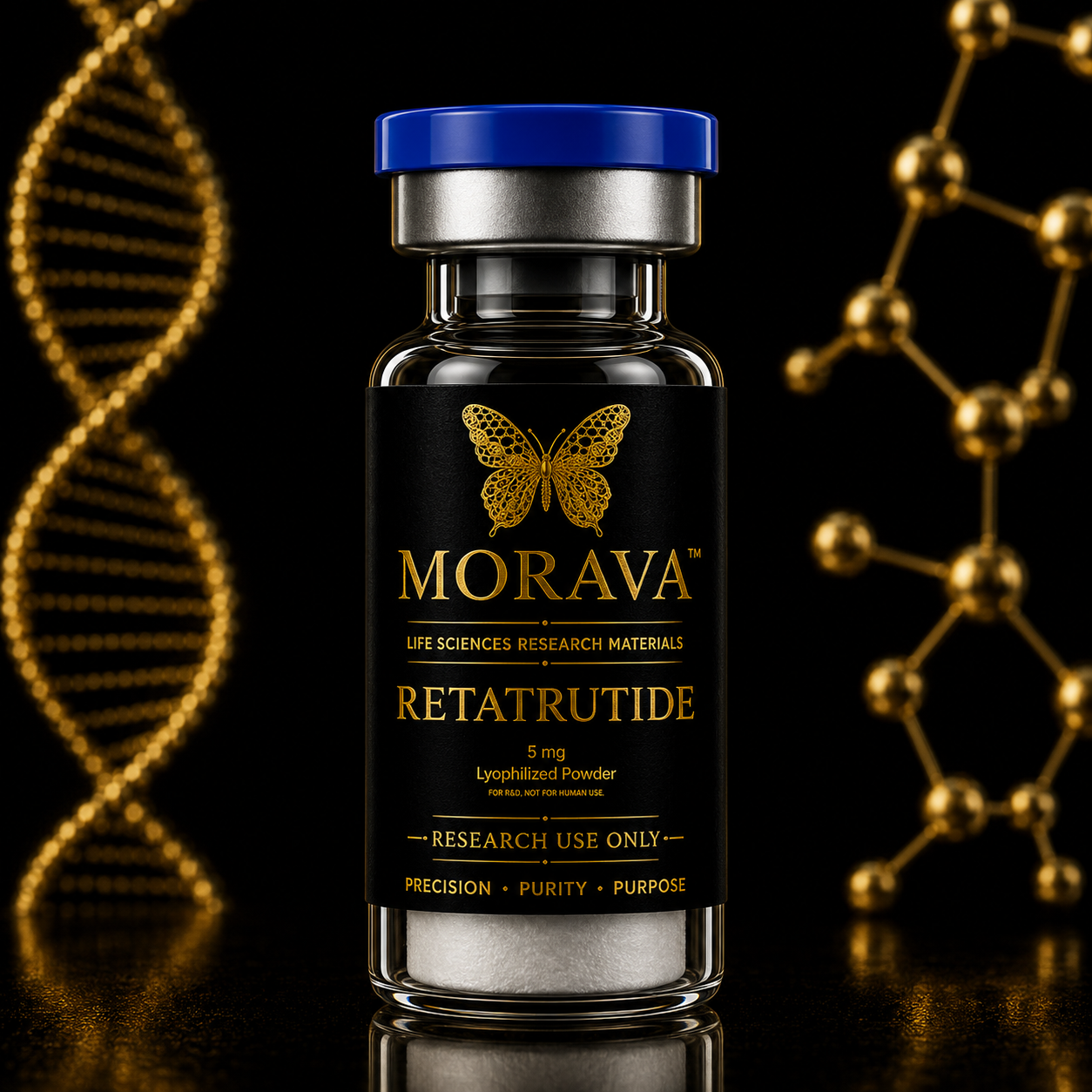 MORAVA Retatrutide 5 mg lyophilized powder research vial