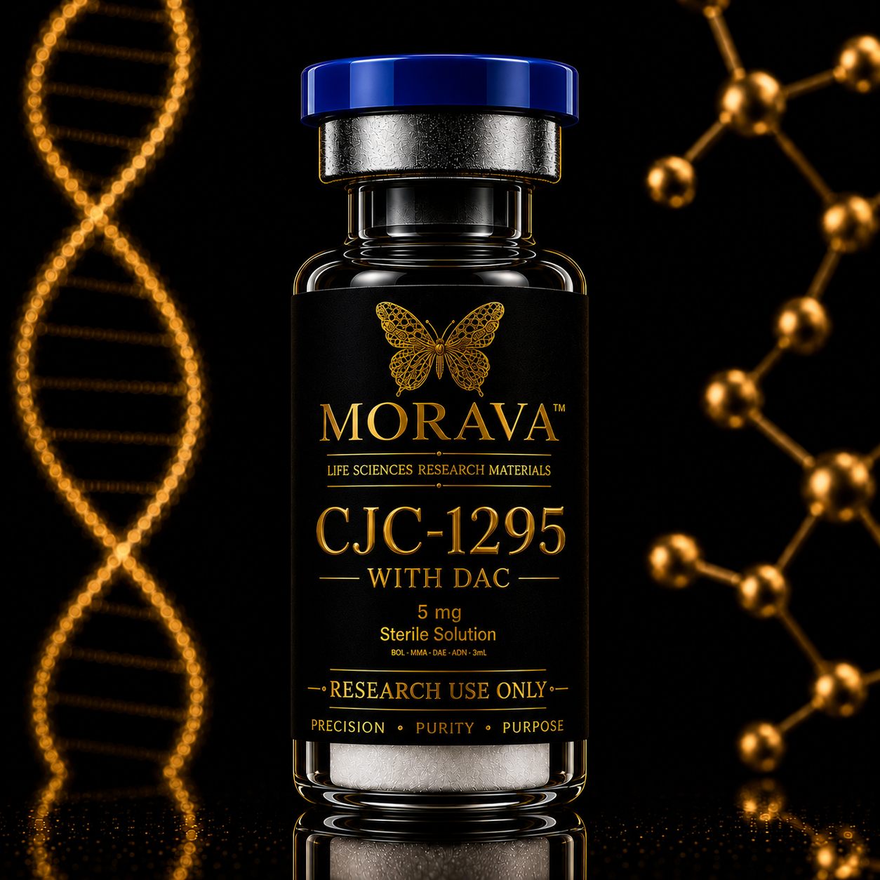 CJC-1295 with DAC 5 mg lyophilized powder in a 3 mL MORAVA research vial
