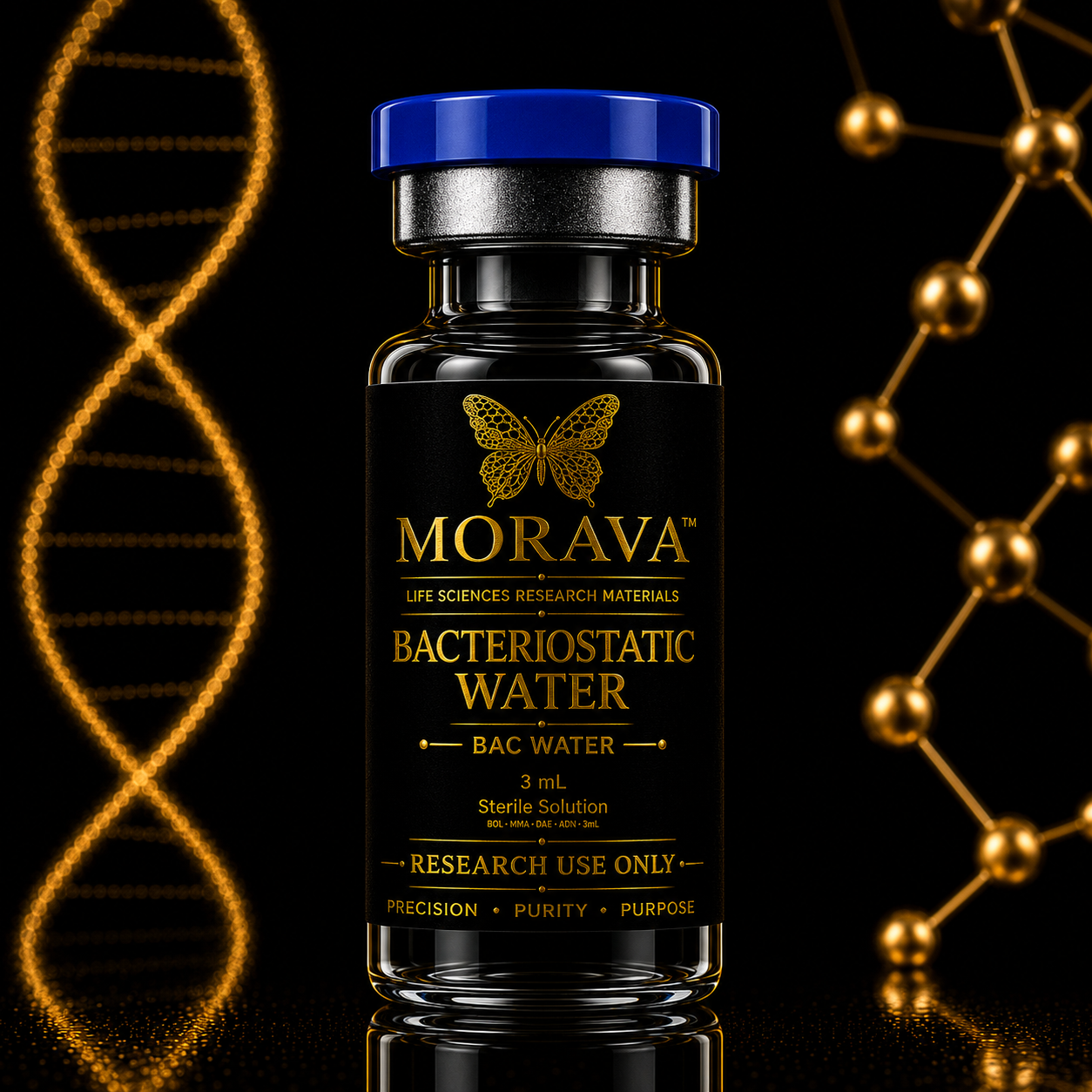 MORAVA Bacteriostatic Water 3 mL sterile solution research vial